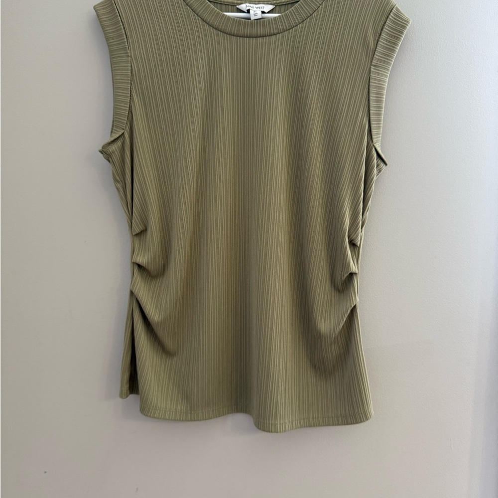 Nine West Green Ribbed Muscle Tee